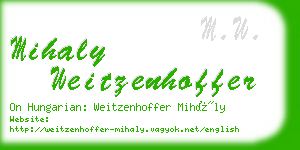 mihaly weitzenhoffer business card